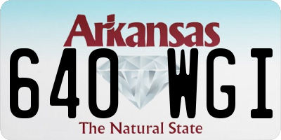 AR license plate 640WGI
