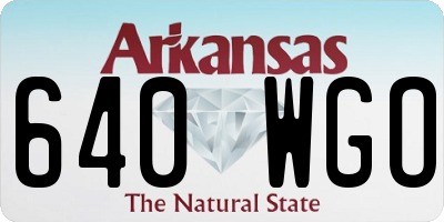 AR license plate 640WGO