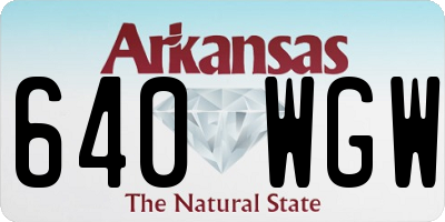 AR license plate 640WGW