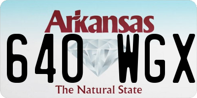 AR license plate 640WGX
