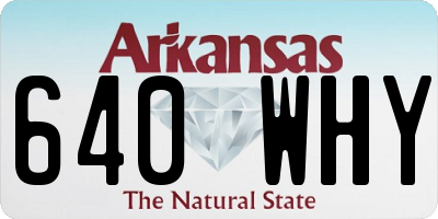 AR license plate 640WHY
