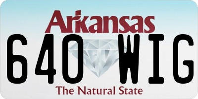 AR license plate 640WIG