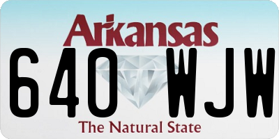 AR license plate 640WJW