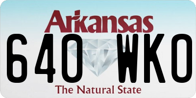 AR license plate 640WKO