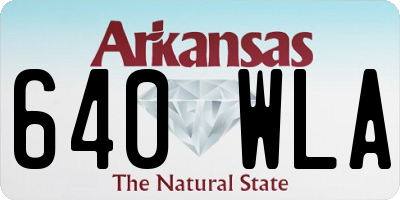 AR license plate 640WLA