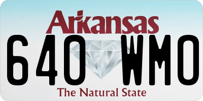 AR license plate 640WMO