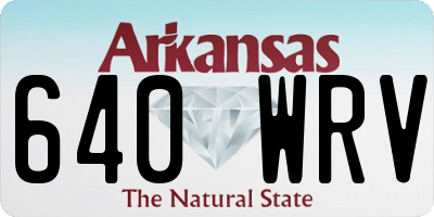 AR license plate 640WRV