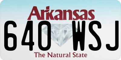 AR license plate 640WSJ