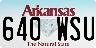 AR license plate 640WSU