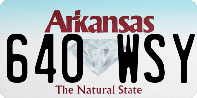 AR license plate 640WSY