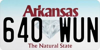 AR license plate 640WUN