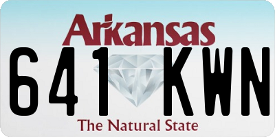 AR license plate 641KWN