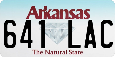 AR license plate 641LAC