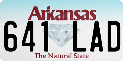 AR license plate 641LAD