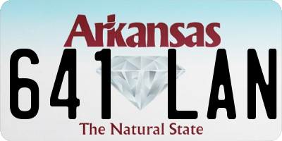 AR license plate 641LAN