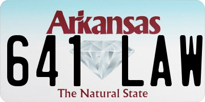 AR license plate 641LAW
