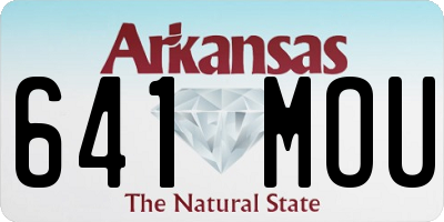 AR license plate 641MOU