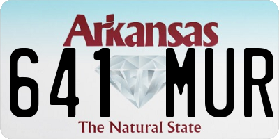AR license plate 641MUR