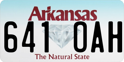 AR license plate 641OAH