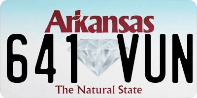 AR license plate 641VUN