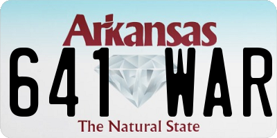 AR license plate 641WAR