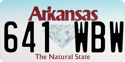 AR license plate 641WBW