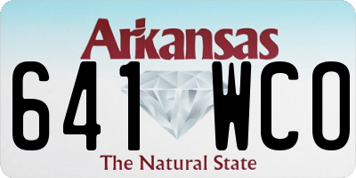 AR license plate 641WCO