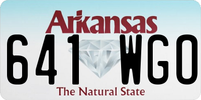AR license plate 641WGO