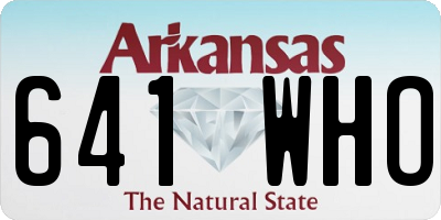 AR license plate 641WHO