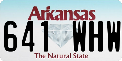 AR license plate 641WHW
