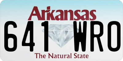 AR license plate 641WRO