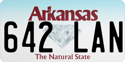 AR license plate 642LAN