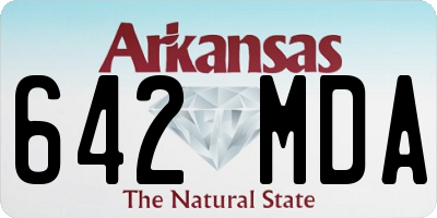 AR license plate 642MDA