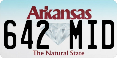 AR license plate 642MID