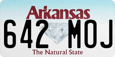 AR license plate 642MOJ