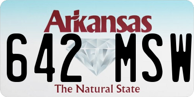 AR license plate 642MSW
