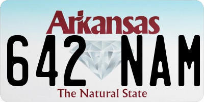 AR license plate 642NAM