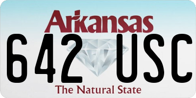 AR license plate 642USC
