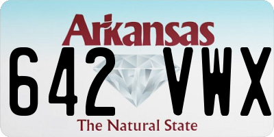 AR license plate 642VWX