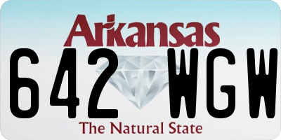 AR license plate 642WGW