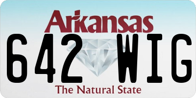 AR license plate 642WIG
