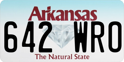 AR license plate 642WRO