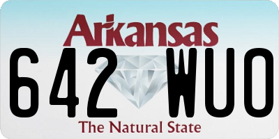 AR license plate 642WUO