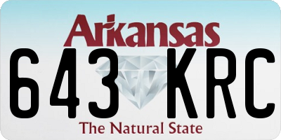 AR license plate 643KRC