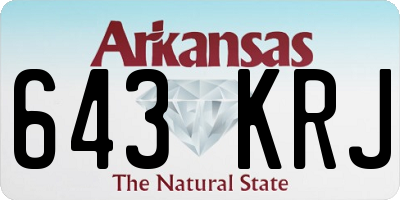 AR license plate 643KRJ