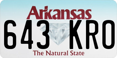 AR license plate 643KRO