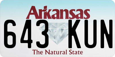 AR license plate 643KUN