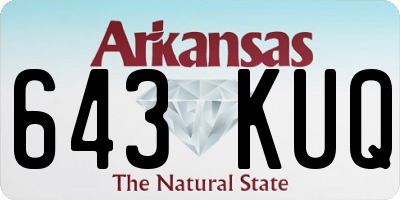 AR license plate 643KUQ