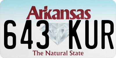 AR license plate 643KUR