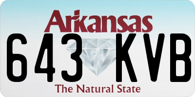 AR license plate 643KVB